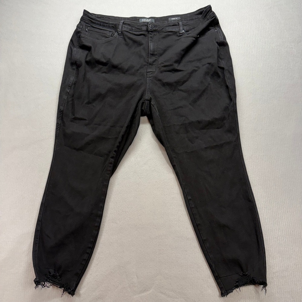 Judy Blue Skinny Jeans Womens 24W Black Raw Hem High Rise JB88551